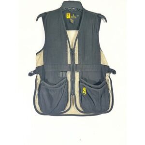 Browning Jr Trapper Creek Mesh Shooting Vest Boys L Black Tan Hunting Utility